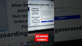 Cognizant Genc onboarding pass not generated after DOJ