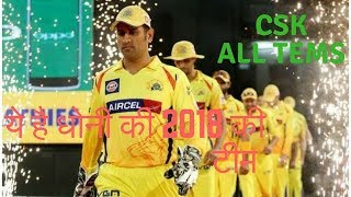 IPL 2018 ● Chennai Super Kings Full Squad ● CSK Returns ● Full Team Players List ● Dhoni Raina