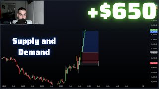 Live Trading NAS100 | Supply and Demand ( +$650 )✅