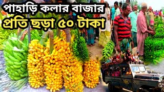 পাহাড়ি কলা প্রতি ছাড়া ৫০ টাকা আলীকদম বাজারে|| 50 taka per pahari banana in Alikadam market