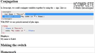 PHP Tutorial | Strings and Conjugation