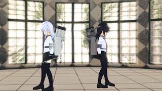 【MMD】Верныйと暁改二でHYBRID 【艦これ】