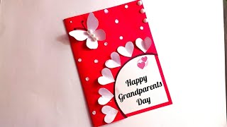 Grandparents day greeting card making easy | Happy Grandparents day card drawing