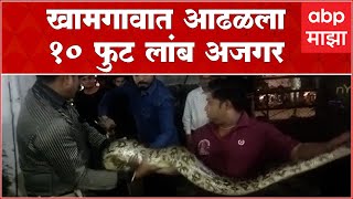 Buldana Python : खामगाव शहरात मध्यवर्ती भागात आढळला 10 फुट लांब अजगर