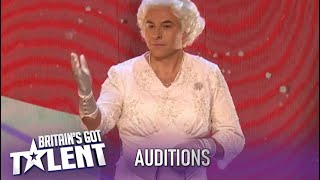 David Walliams Enters The Stage As The QUEEN! HILARIOUS!| Britain's Got Talent 2020