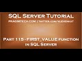 FIRST VALUE function in SQL Server