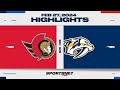 NHL Highlights | Senators vs. Predators - February 27, 2024