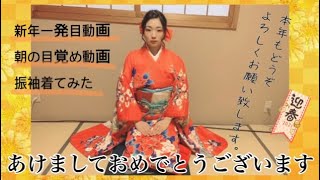 新年ご挨拶　振袖着てみました