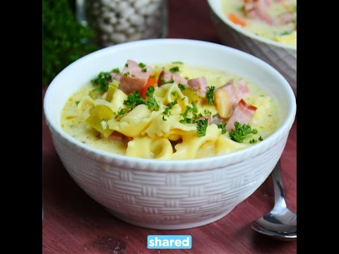 Creamy Ham, Bean and Tortellini Soup Recipe