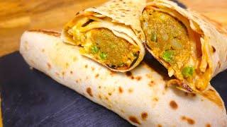 Spicy Potato Wrap | Spicy Aloo Wrap Recipe | Easy Potato and Green Peas Wrap with Chilli Mayo Sauce