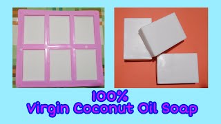 How to Make 100% Virgin Coconut Oil Soap - Cold Process Soap - barbie's craft