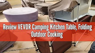 Review VEVOR Camping Kitchen Table, Folding Outdoor Cooking Table with Storage Carrying Bag, Aluminu