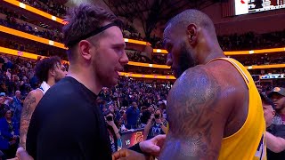 LeBron James & Luka Doncic Share a Moment after the Game