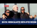 Virgin Galactic crew speak after completing first private astronaut mission