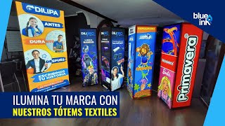 Totems Publicitarios | Estructura desarmable con gráfica textil | Blueink Stands Fáciles de Armar