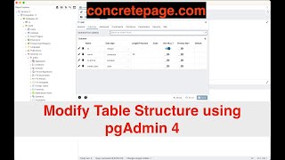 Modify Table Structure using pgAdmin 4
