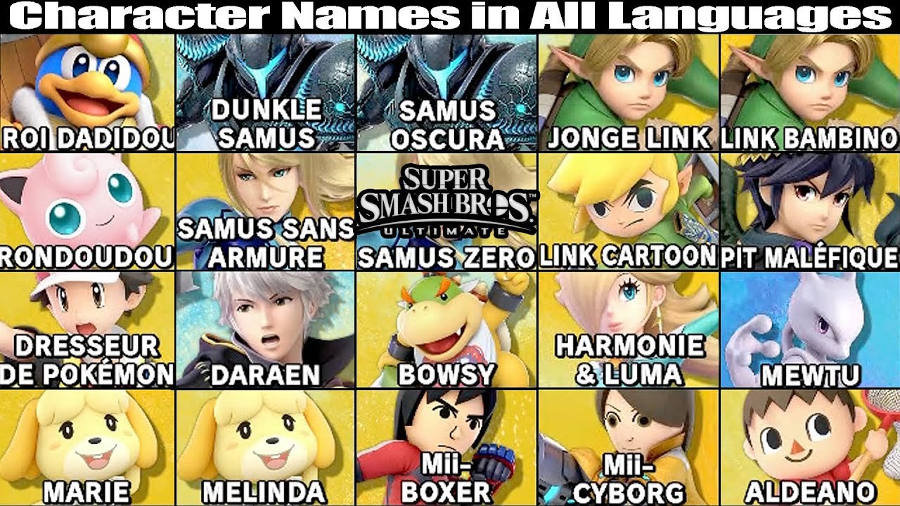 Super Smash Bros. Ultimate - Character Names In All Languages - YouTube