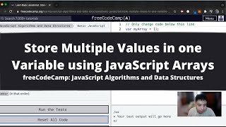 Store Multiple Values in one Variable using JavaScript Arrays (Basic JavaScript) freeCodeCamp