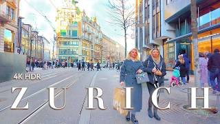 ZURICH SWITZERLAND 🇨🇭 Most famous places in city centre Currently Walk around Bahnhofstrasse 4K