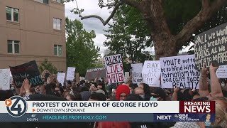 Black Lives Matter protest marches through downtown Spokane