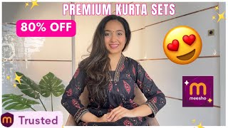 Premium Meesho Kurta sets Try On Haul 😍✨| Isha Vinod Jain