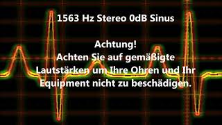 1563 Hz Sinus Ton Test 0dB Stereo Piepton Wave Ton