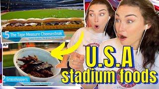 New Zealand Girl Reacts to Top 10 USA Sports Stadium Foods!!!!!! 😱😱