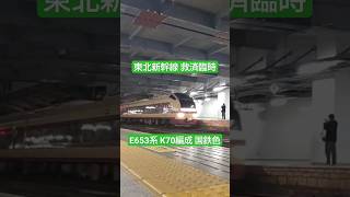 架線事故による 東北新幹線 救済 #臨時列車 #e653系 #国鉄色 仙台駅入線【CYGNS11】2024.01.23