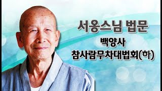 서옹스님 법문 - 백양사 참사람무차대법회-(하)