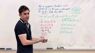 Math 11 - Finding the Roots from Vertex form