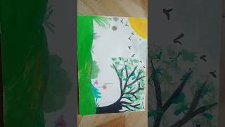 Beautiful nature drawing #shorts #drawing #art #nature #viral #trending #status #ytshorts  #colors