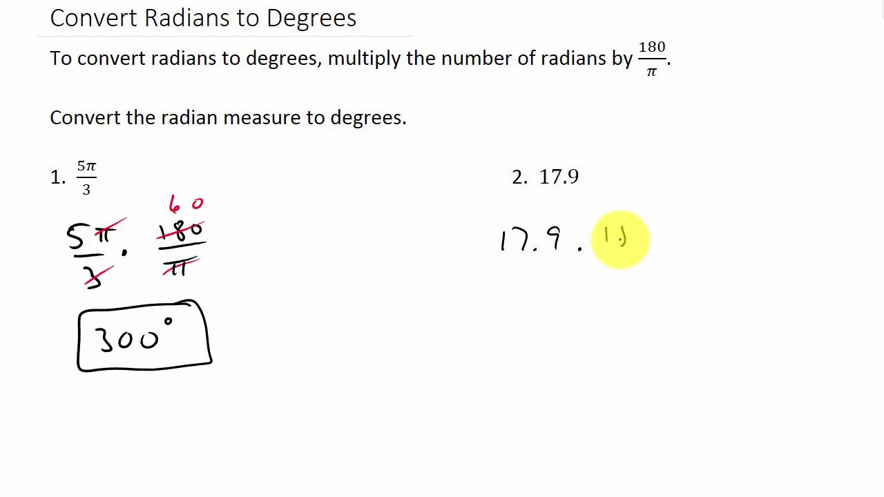 Radian Measure Of A 210 Degree Angle