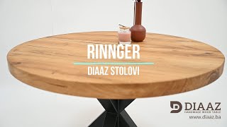 RINNGER - Okrugli stol od punog drveta Hrast - Prirodni dizajn