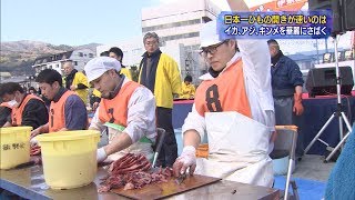 伊東市でひもの開き大会　日本一は誰だ