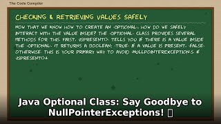 Java Optional Class Tutorial: STOP NullPointerExceptions! 🛑 Learn Java Programming