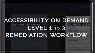 Accessibility on Demand - Level 1 to 3 Remediation Workflow