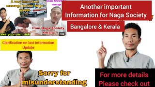 Important information for Naga Society Kerala \u0026 Bangalore 🙏 Clarification on last information update