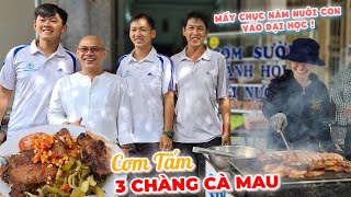 An amazing broken rice, vermicelli sheet eatery in Ca Mau run by an athletic man and his two sons