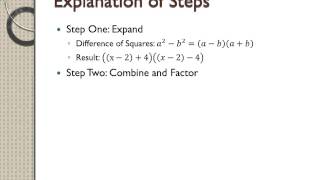 How to factor (x-2)^2-16