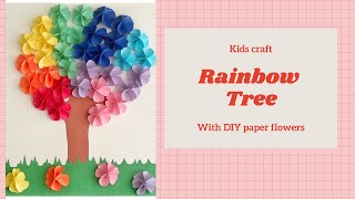 Rainbow tree with paper flowers