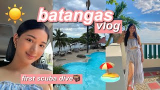 batangas vlog 🌴☀️ beach resort, first scuba diving experience | 2024