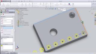 20- SolidWorks beginner TUTORIAL: LINEAR PATTERN