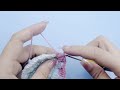 Lan Phuong shows how to knit pink and blue coasters part 3