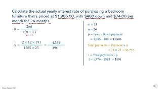 Calculating Actual Yearly Interest Rate