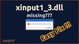 Xinput1_3.dll missing from your computer - Fix dll missing Windows 10