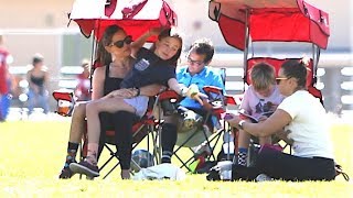 Jennifer Garner Enjoys A Saturday At The Soccer Field With Her Children