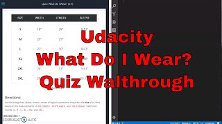 Udacity - What do I wear Quiz Walkthrough - Javascript