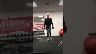 64 yr old woman in the gym, compilation