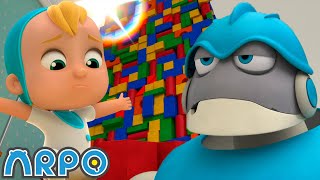 ARPO the Robot | GIANT Building Blocks Tower!! | Funny Cartoons for Kids | Arpo and Daniel