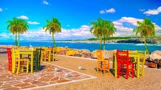 Caribbean Cafe Ambience with Smooth Bossa Nova & Ocean Waves ☕ Coffee Shop Ambience for Work, Sleep